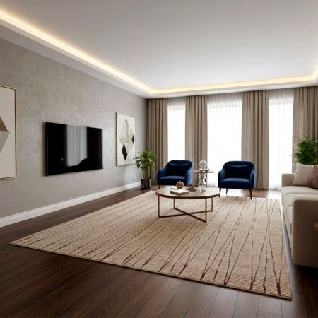 Handmade Persian Style Cotton and Wool Handknotted Rug for Warmth